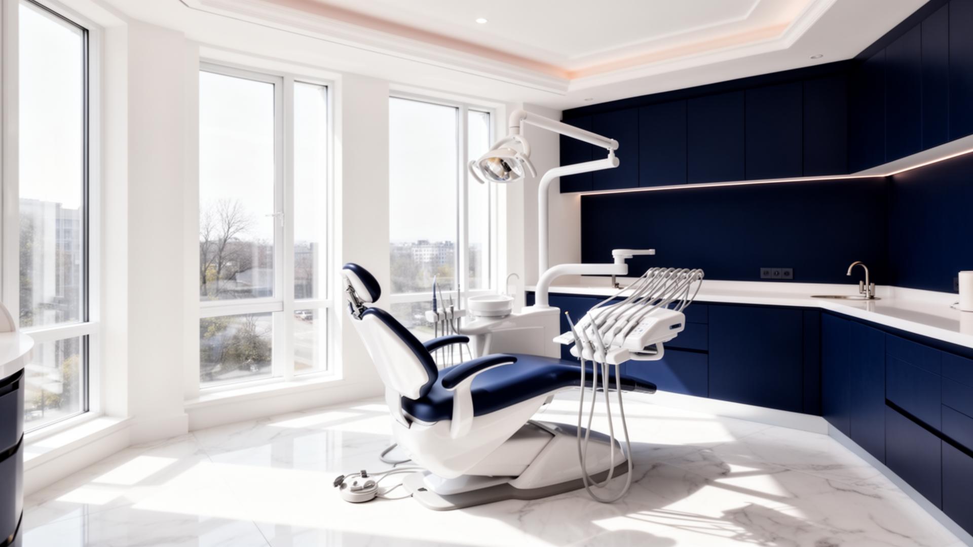 Interior moderno da clínica Oral Prime